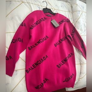 Balenciaga all over logo print jumper
